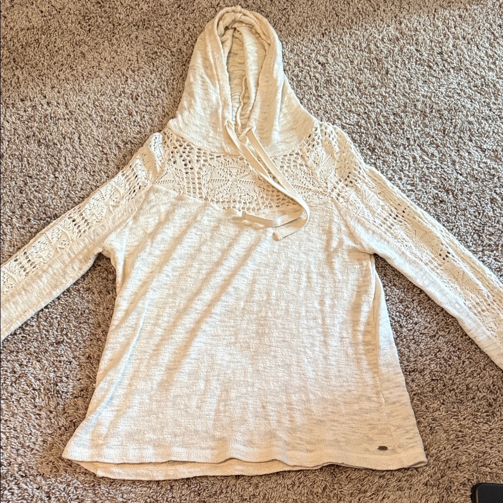 O'Neill Cream Lace Detail Hoodie